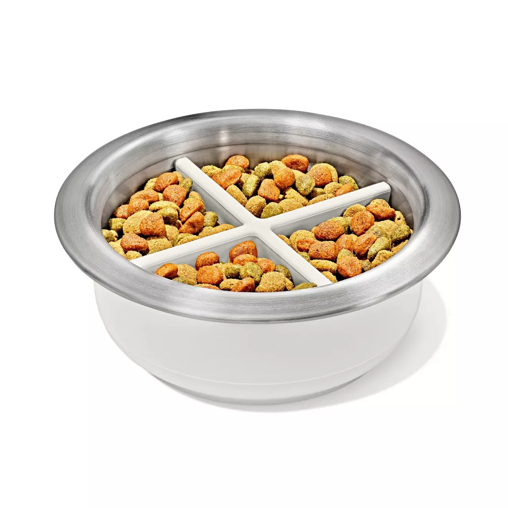 Tazón de comida lenta con inserto de silicona y base pesada antideslizante